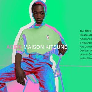Acide x Maison Kitsune Crew Neck T-Shirt